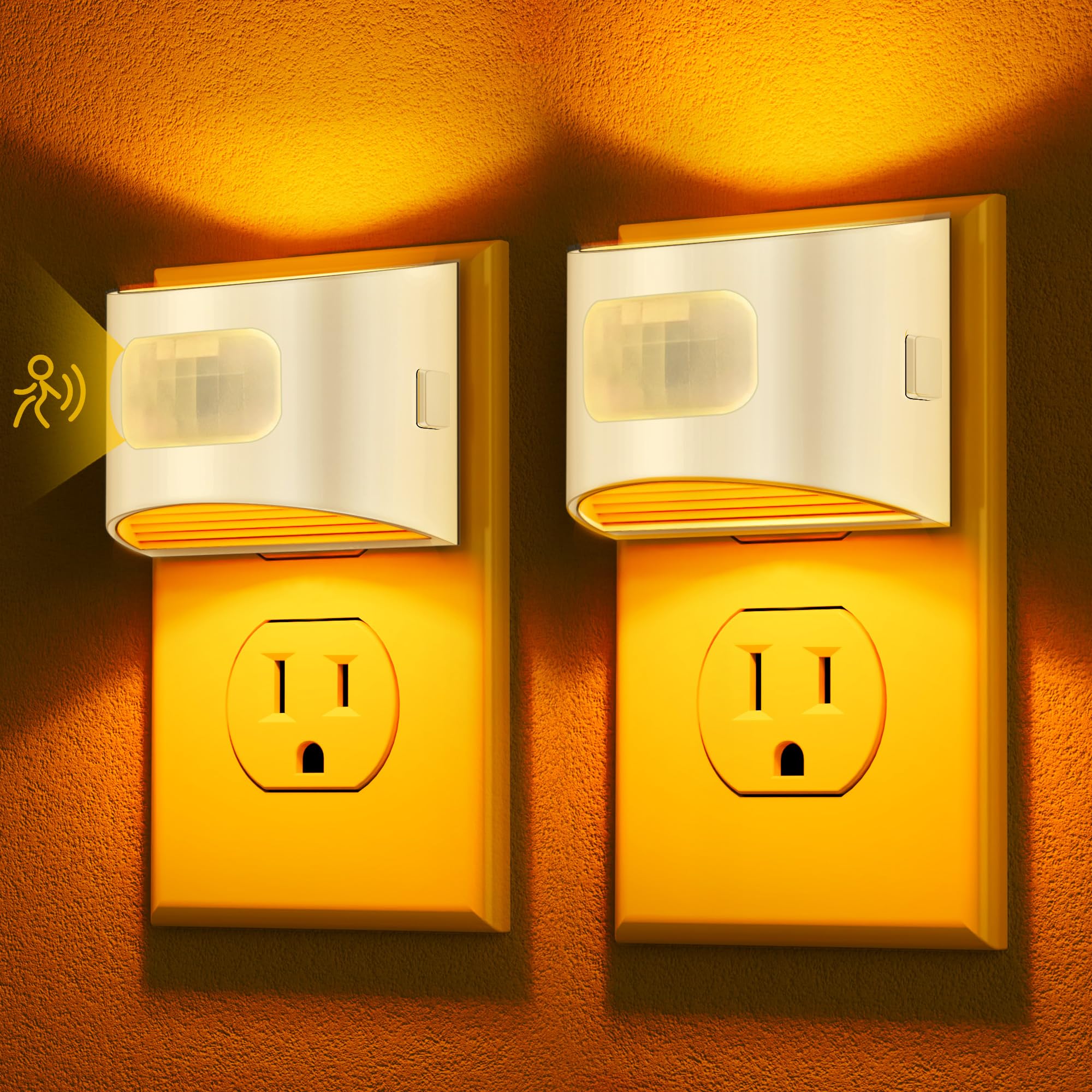DORESshop LED Night Light[2 Pack], Night Lights Plug into Wall, 3 Mode Plug in Night Light with Motion Sensor, Dusk to Dawn Sensor, Nightlights for Adults, Bedroom, Bathroom, Hallway