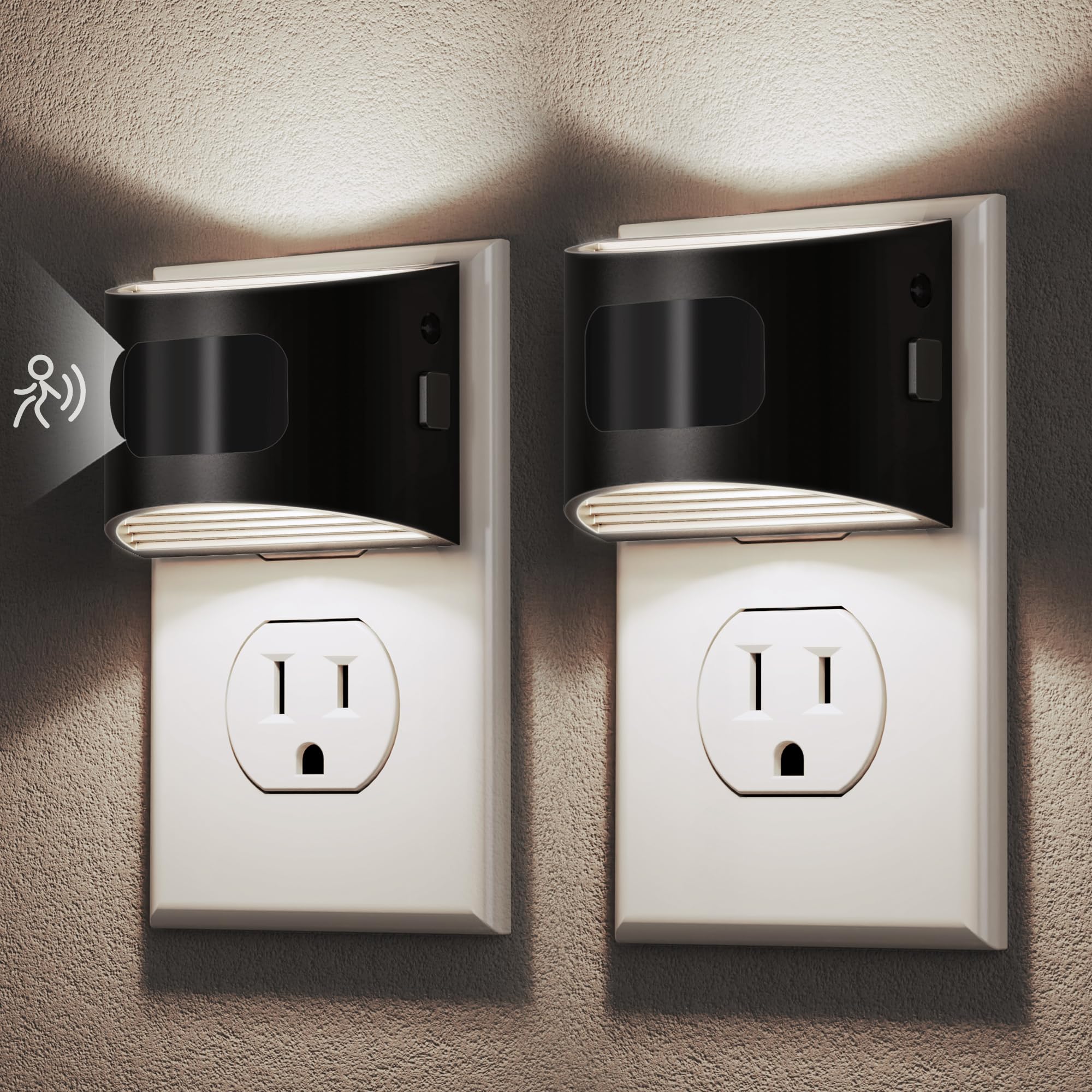 DORESshop LED Night Light[2 Pack], Night Lights Plug into Wall, 3 Mode Plug in Night Light with Motion Sensor, Dusk to Dawn Sensor, Nightlights for Adults, Bedroom, Bathroom, Hallway