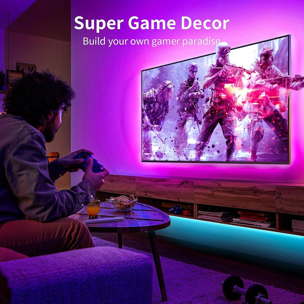 KSIPZE LED Lights for TV, 16.5ft TV led Backlight for 45-75 Inch TVs RGB TV Backlight Behind Music Sync Smart APP & Button Control TV LED Strip Lights USB Powered for Bedroom/Gaming
