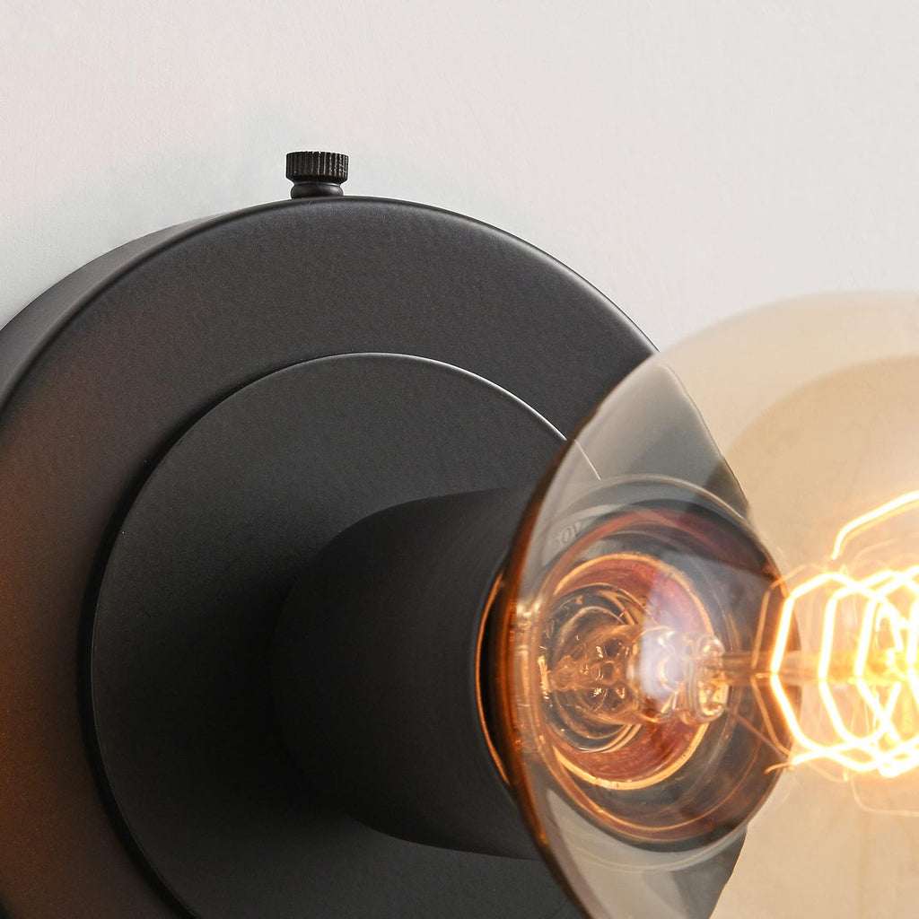 BRIGHTTIA Luna Uno 1-Light Wall Sconce - Mid Century Industrial Modern Flush Mount Fixture for Wall & Ceiling - Minimalist Lamp for Bathroom and Small Spaces - Matte Black (BC0026-1B)