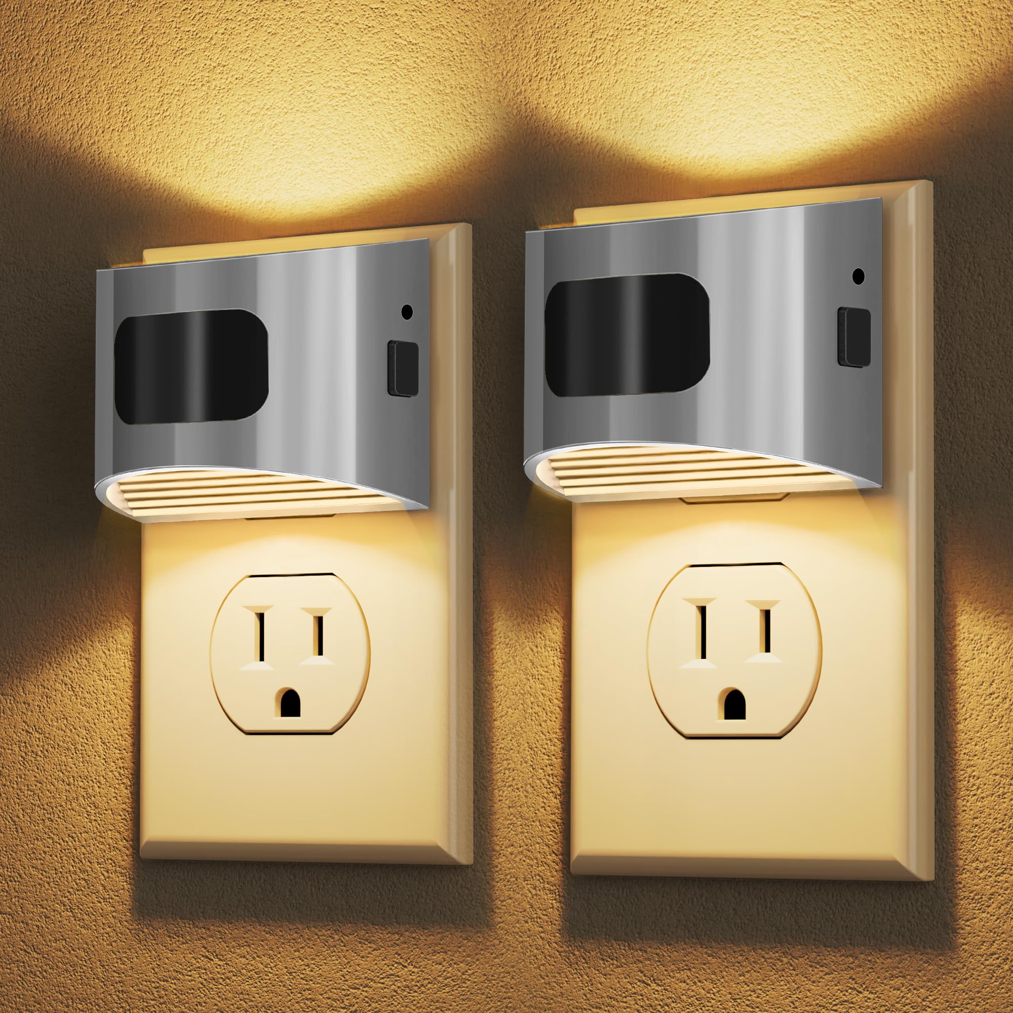 DORESshop LED Night Light[2 Pack], Night Lights Plug into Wall, 3 Mode Plug in Night Light with Motion Sensor, Dusk to Dawn Sensor, Nightlights for Adults, Bedroom, Bathroom, Hallway