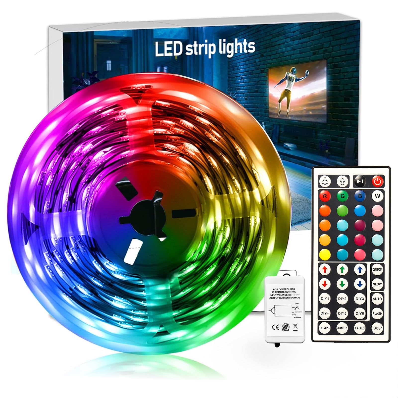 DAYBETTER LED Strip Lights 200 ft (2 Rolls of 100 ft), Smart App Control Lighting Bedroom Rome Decor with Remote, RGB Music Sync Color Changing LED Lights for Party