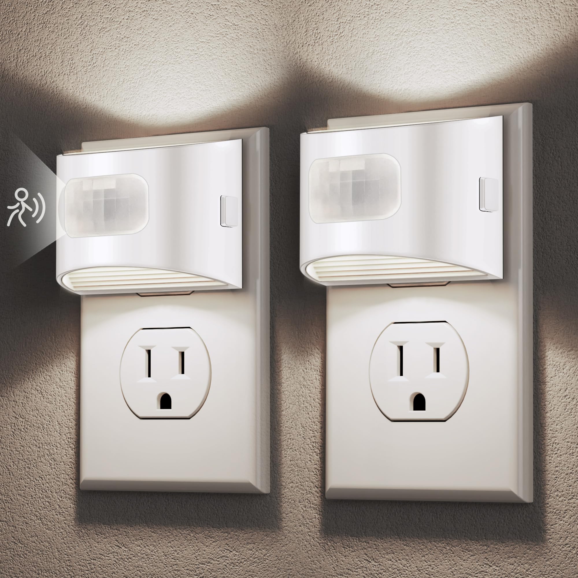 DORESshop LED Night Light[2 Pack], Night Lights Plug into Wall, 3 Mode Plug in Night Light with Motion Sensor, Dusk to Dawn Sensor, Nightlights for Adults, Bedroom, Bathroom, Hallway